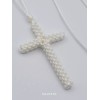White Knotted Cord Cross Orthodox Prayer Rope Knot macrame Necklace