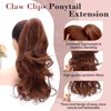MOCA HAIR Ponytail Extension,Auburn 18 Inch Claw Clip Ponytail Extension,