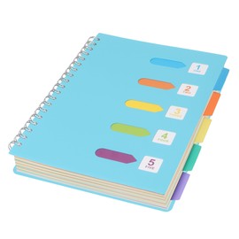 5 Subject Notebook College Ruled Spiral Notebook 7x10 Inch Hardcover Notebook with Divider Tabs 240 Pages Small Notebook for Work B5 Blue Spiral Notebook College Ruled Notebook for Note Taking School