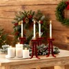 Meseey 12 Pcs Red Candlestick Decoration Bows Candle Holder with