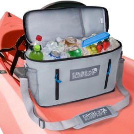 Kayak Cooler Behind Seat – Small Portable Cooler Bag for Kayak Seat Storage, Kayak Accessories for Fishing, Kayak Crate, Insulated Soft Sided Cooler Bag for Paddle Board Cooler - Fishing Blueprint