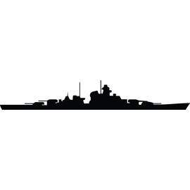 Haynes Battleship II Silhouette Wall Decal Cutout 9.5"x60"