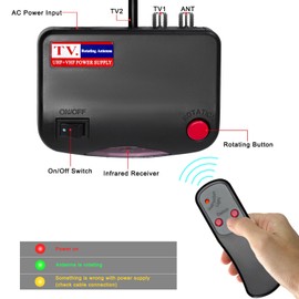 2025 TV Antenna Outdoor Antenna for Smart and Older TVs (2 Outputs),200Miles Long Range with UHF/VHF, 360° Motorized Rotation,Mounting Pole, and 25FT RG6 Cable – Supports 4K, 1080P