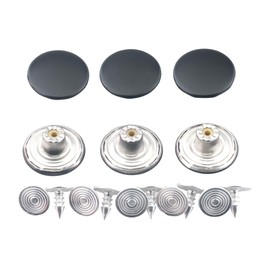 ALLinONE Vintage Brass Jeans Button Replacement Suspender Button (Black - 10 Sets)