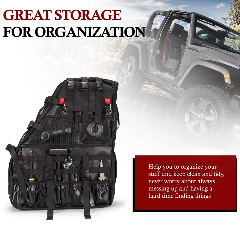 BUNKER INDUST 2 Pcs Roll Bar Storage Bag for 1997-2023