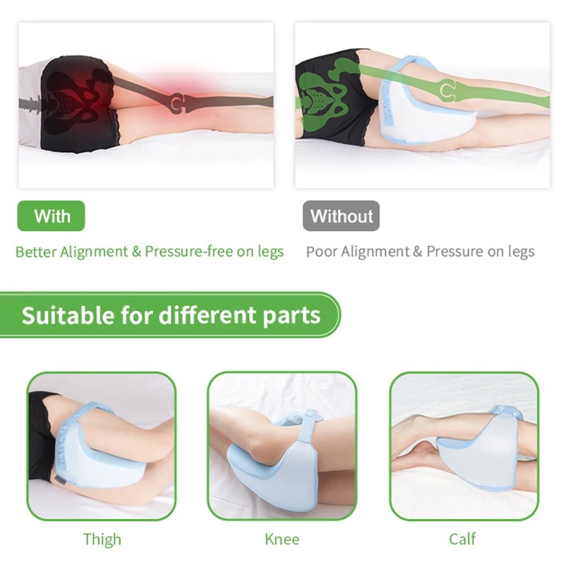 Toolzia Hip Alignment Memory Foam Leg Pillow for Side Sleeping