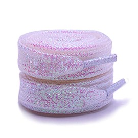 maxstrapz Metallic Glitter Shoelaces From Sparkly Shoe Laces (65cm, White)