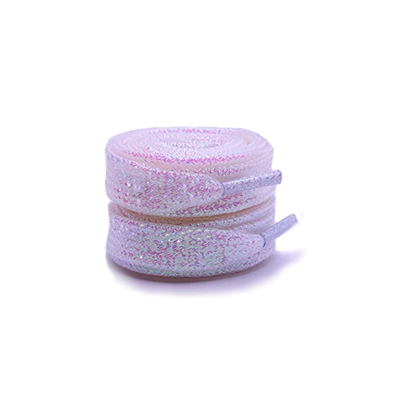 maxstrapz Metallic Glitter Shoelaces From Sparkly Shoe Laces (65cm, White)