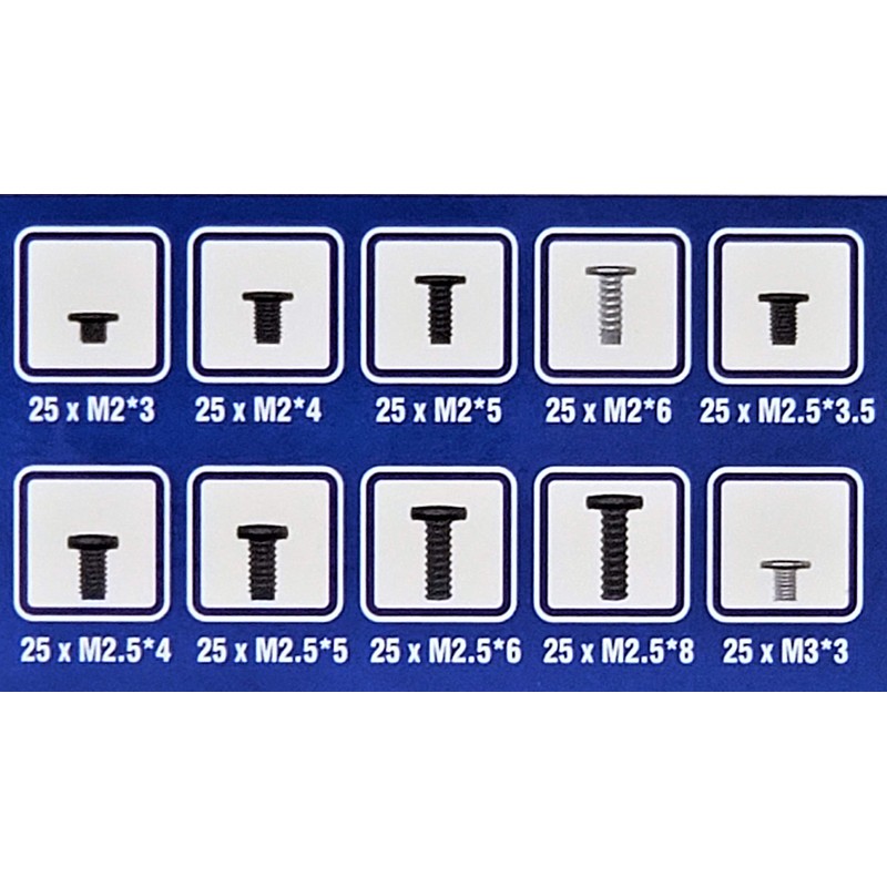 Assorted Laptop Screws Set (250 Pcs) SCW-250LP