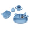 5pcs Baby Feeding Kit Food Grade Silicone Bear Design Plate