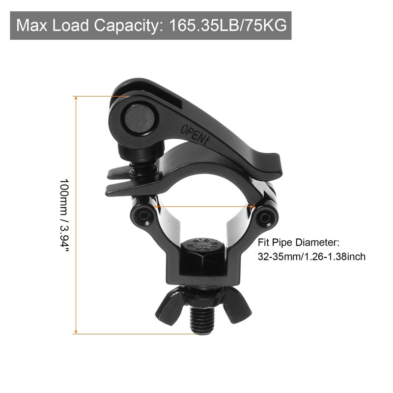 sourcing map Light Truss Clamp, Aluminum Alloy Stage Lighting Pipe