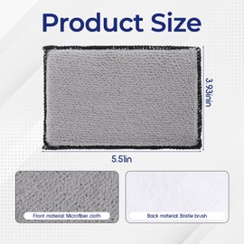 3 Pcs Car Interior Scrubbing Sponges, 5”x3” Auto Detailing Scrub Pads, Microfiber Car Wash Sponges, Interior Cleaning Sponge for Leather, Plastic, Vinyl, Upholstery