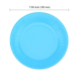 PINGEUI 200 Pack Colorful Party Paper Plates, 7 Inch Macaron Paper Plates Coloured Paper Plates Picnic Plates Round Dessert Plates for Wedding Birthday Party, 5 Colours