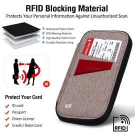 BKNOOU Passport Holder Family Rfid Blocking Travel Document Organizer,Travel Passport Wallet Holder Waterproof Multiple Passport Holder for Traveling,Passport Organizer for Men Women