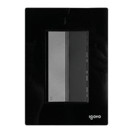 Placa Armada Cristal con 1 Apagador Escalera de 3 Módulos Color Negrocris2008igoto