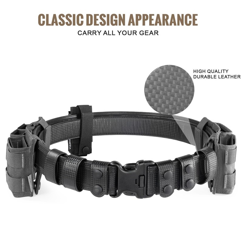 VISMIX Leather Duty Belt Police 2" Hook Lining Basketweave Leather