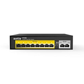 Netis P110C 8 POE+2 Uplink 100M Standard Fast Ethernet POE/POE+ Switch with Plug and Play | IEEE 802.3at/af Compliant Powered Devices (PDs) with Auto MDI/MDIX Function | POE Power Budget of 120 W