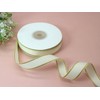 JESEP YONG 5/8 inch Off-White Grosgrain Ribbon with Golden Weft