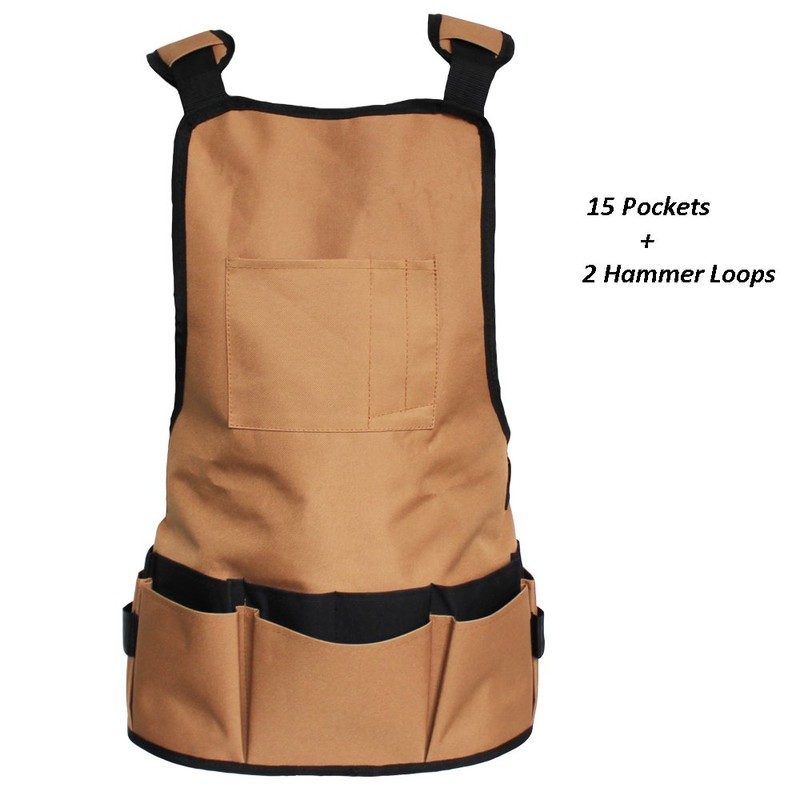 YOCZOX Garden Tool Apron, Waterproof Oxford Cloth Work Apron, Adjustable