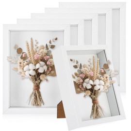 Tobeelec 6 Pack 5.6 x 7.6 Inches Shadow Box Frame, Small Wood Frame Memory Display Cases,1.2 Inches Depth Picture Frame Case for Dried Flowers, DIY Craft, Memorabilia, Medals and Photos(White)