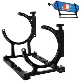 Bevinsee 7" Nitrous Oxide Nos Single Bottle Holder Bracket Billet Aluminum for 10-15 pounds Nitrous Bottle Black