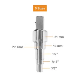 MACHOMAN (RSW405 Universal 1/2" Square Socket Wrench, 5 Stage Radiator Socket Wrench, Socket Wrench, Step Wrench for Radiators