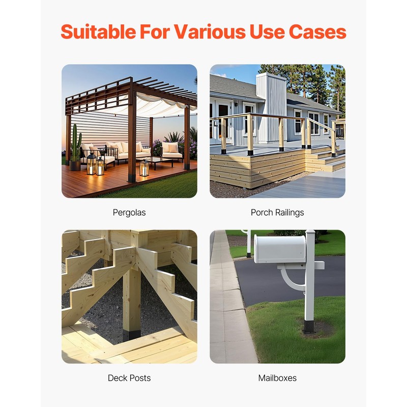 VEVOR 6x6 Post Base 4 Pcs, Inner Size 5.6x5.6 inch