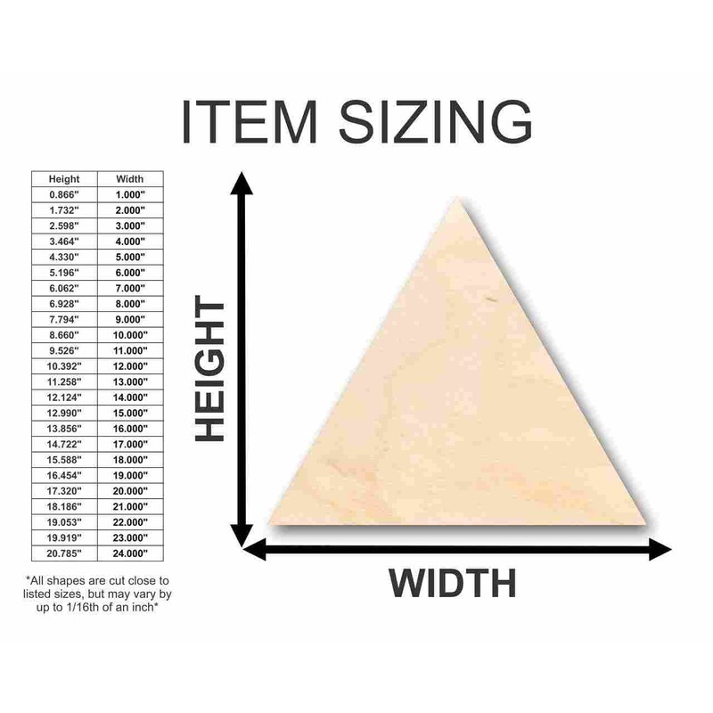 Unfinished Wood Triangle Shape Craft up to 46" DIY 5"
