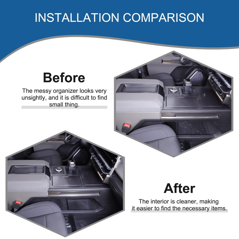 for Hummer EV Accessories Lower Console Organizer Armrest Tray Set