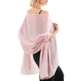 FURTALK Chiffon Shawl Wraps for Women Evening Dresses Soft Scarf Formal Wedding Bridal Scarves Pink