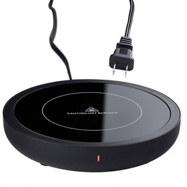 Pokaloti Cup Warmer, Thermal Coaster, Tabletop Warmer, Insulator, Tea, Coffee, Milk, Drinks, Beverages, Water, Home, Office, Best Friend's Gift, Cold Protection, 3-Level Temperature Control, 4 Hours Automatic Power Off (Black)