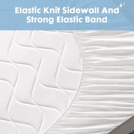 Sweetcrispy Queen Size Mattress Protector, 100% Waterproof Mattress Cover Skin-Friendly, Soft Mattress Pad Stretch to 21" Fitted Deep Pocket, Bed Cover Breathable 3D Air Fabric, 80" x 60"