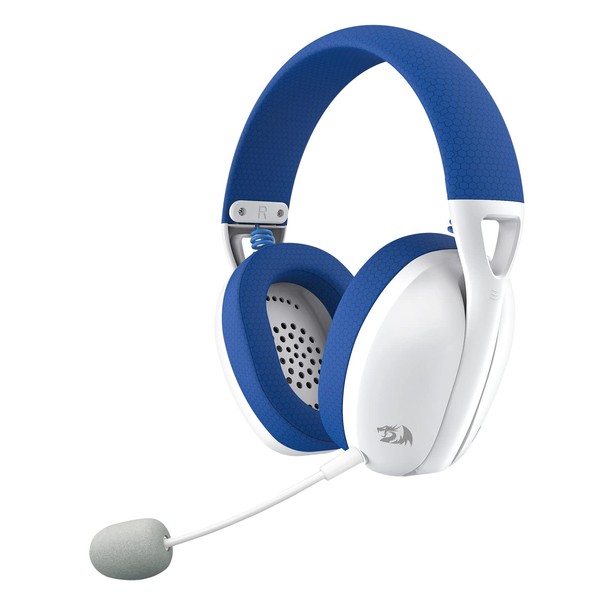 Redragon IRE White/Blue H848B Wireless Bluetooth Headphones with USB Dongle,