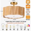 Jolydoly 13.4" Rattan Flush Mount Ceiling Light Fixtures,3-Light Boho Light