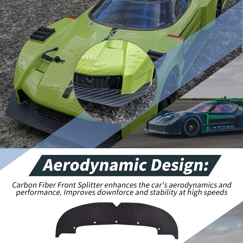 XTPTFABS Carbon Fiber Front Splitter(1SET) Compatible with ARRMA Vendetta 3s