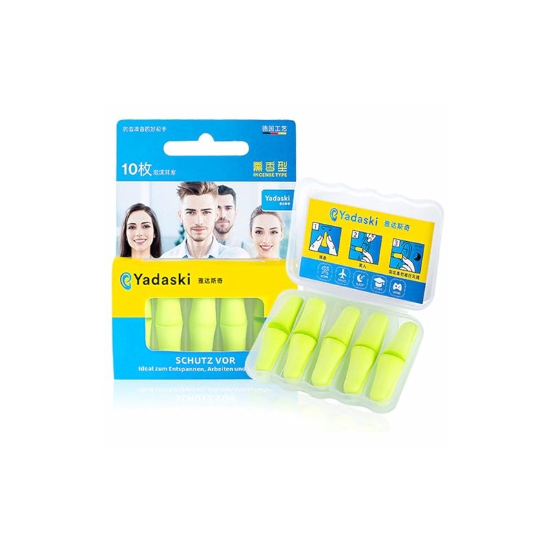 Pack of 10 Ear Plugs - Reusable Premium Foam Plugs