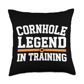 Cornhole Players Backyard Games Bean Bag Toss Tournament Fun Throw Pillow