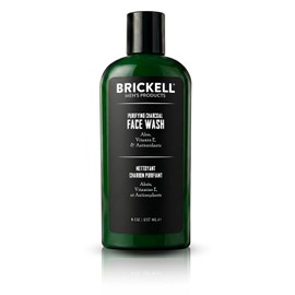 Brickell Men's Purifying Charcoal Face Wash for Men, Natural and Organic Daily Facial Cleanser, 8 Ounce, Scented