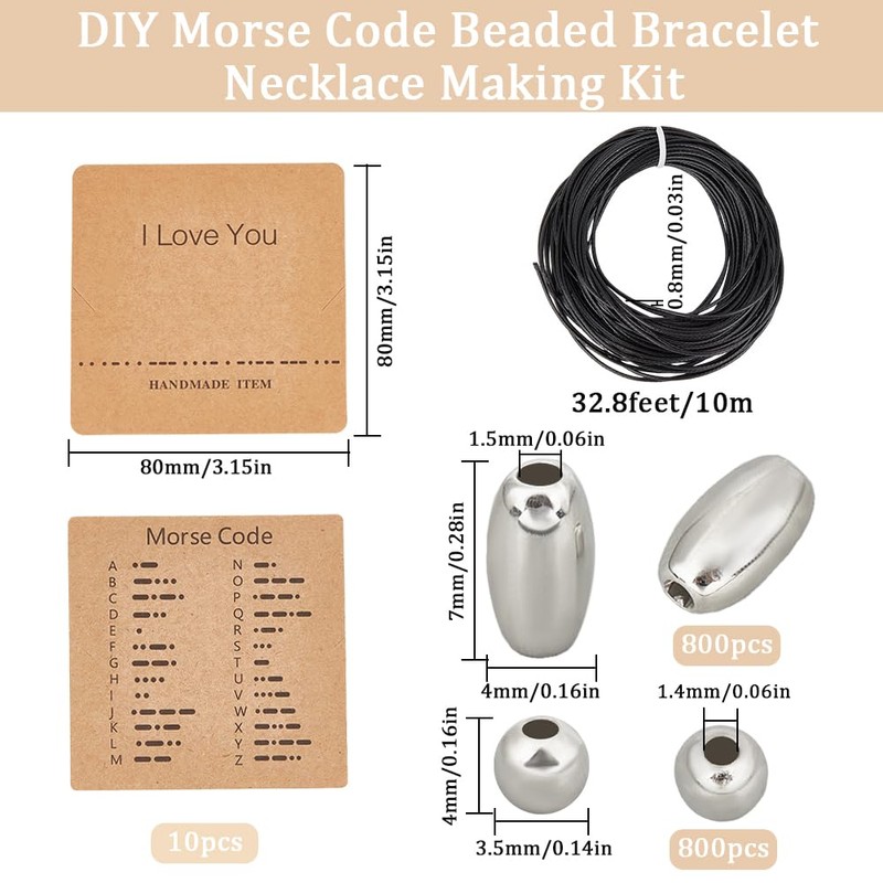 SUNNYCLUE Bead Bracelet Making Kit with Morse Code Beads Morse