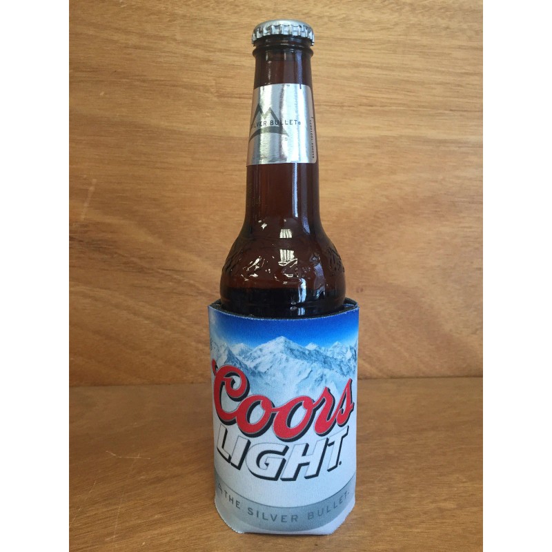 Coors Light Koozie Silver Bullet Rockies Blue Bottle Can -