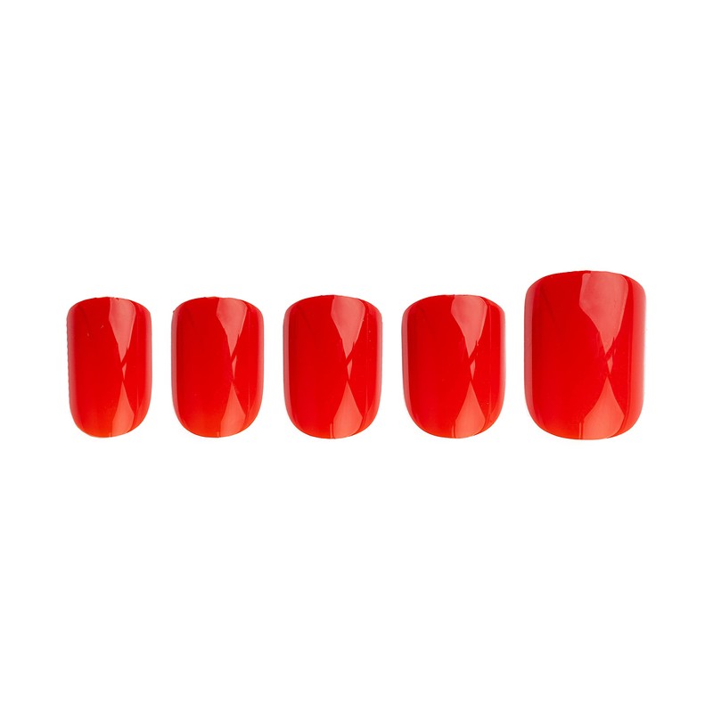Invogue Square Shape 24 Nails Bright Red 25g