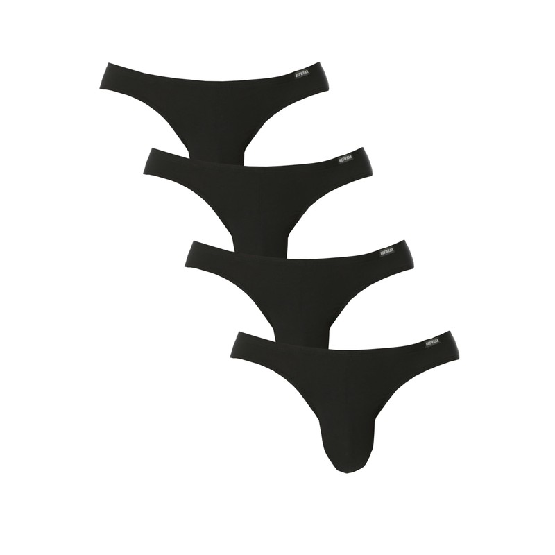 Mens Modal Briefs low rise Microfiber Bikini Underwear Black,Pack of