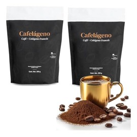 Cafelágeno - Pack Dúo (2 Piezas) - Café con Péptidos de Colágeno Hidrolizado Francés, Biotina, Ácido Pantoténico (Vit B5), Vitaminas A, C, D, E, Magnesio, Zinc, Cobre, Potasio, Stevia e Inulina de Agave Azul - 350g c/u