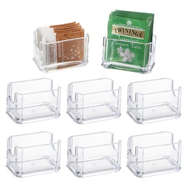 ELLDOO Set of 8 Sugar Packet Holder, Acrylic Sugar Bowl for Restaurant, Tea Bag Organizer, Small Condiments Packet Holder Sugar Caddy Dispenser for Countertop Coffee Bar