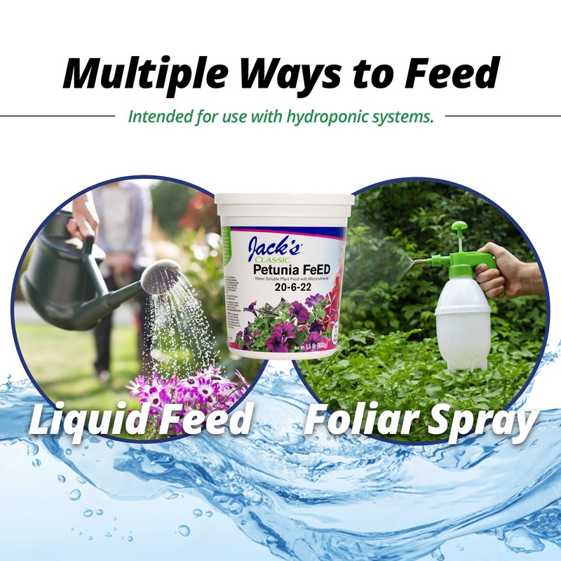 Jack's Classic 20-6-22 Petunia Feed Water-Soluble Fertilizer with Micronutrients, 1.5lbs