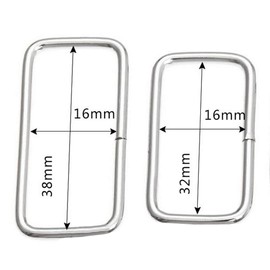 BuxiuGK Pack of 40 Metal Square Rings Rectangle Metal Ring 32 mm 38 mm Width for Bag or Money - Silver, silver