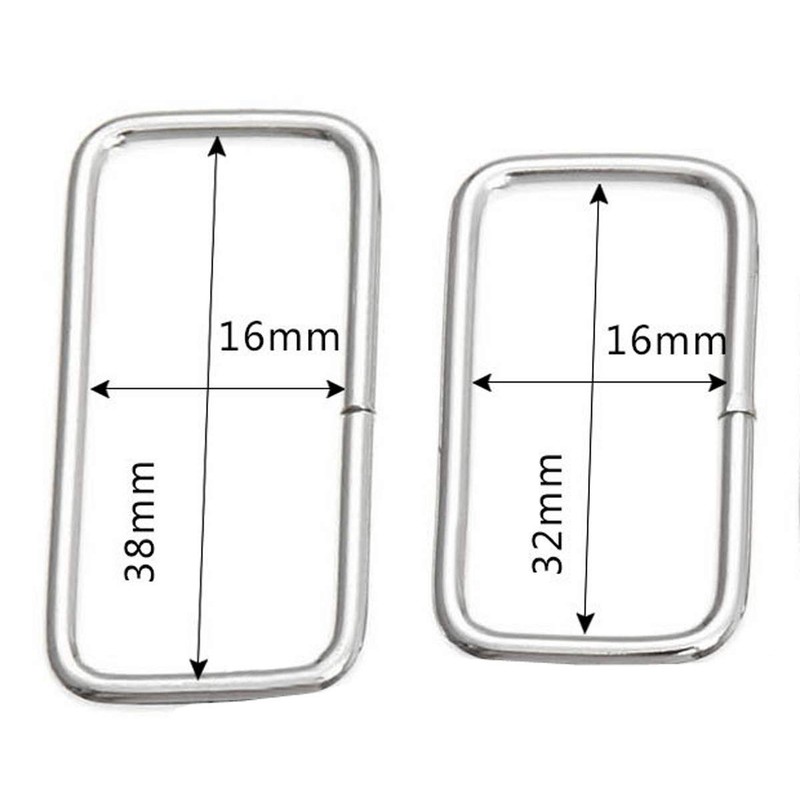 BuxiuGK Pack of 40 Metal Square Rings Rectangle Metal Ring