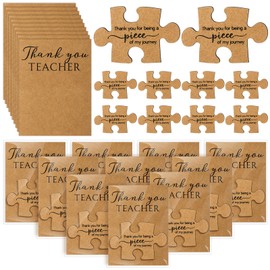 Xuhal 20 Sets Teacher Appreciation Gifts Thank You Fridge Magnets Teacher Appreciation Magnet for Fridge Puzzle Refrigerator Magnet Gift Cards with OPP Bags for Teachers' Day Fridge Decoration