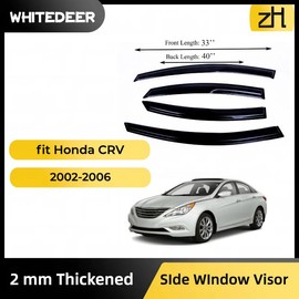 Fits Hyundai Sonata 2011 2012 2013 2014 Acrylic Safe Smoke Window Visor Set - Sun, Rain, and Vent Protection, 4-Piece Tape-On Window Deflector Guard Kit, 2mm Thickened