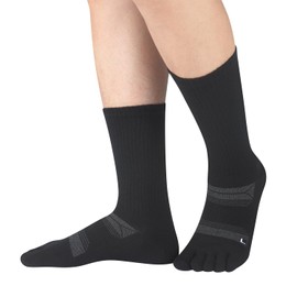 Merino Wool Toe Socks for Men Women Hiking Moisture Wicking Crew Five Finger Socks